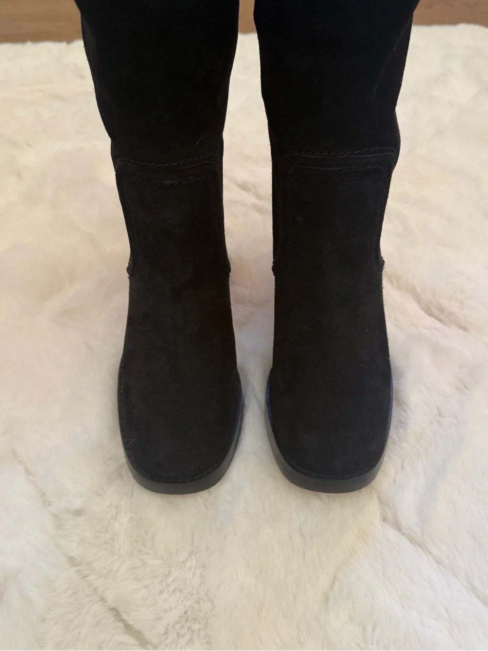 Michael Kors Women's Black Suede Knee-High Block Heel Boots